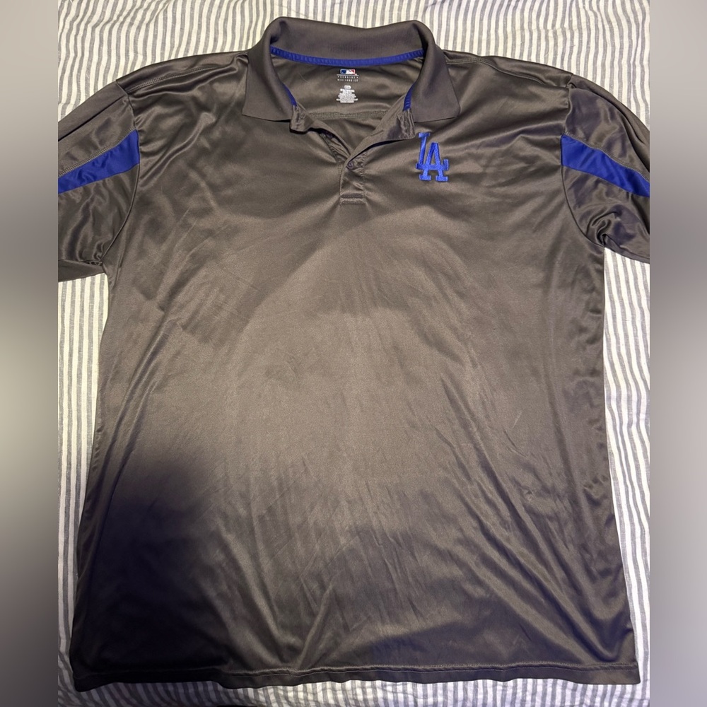 Dodgers LA Gray and Blue Men's Polo Shirt